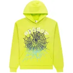 Sp5der OG Web V2 Gradient Hoodie Acid Green